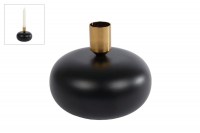 Kandelaar "globe" L zwart/goud metaal