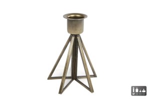 Kandelaar Sterre L oud goud glas/aluminium 