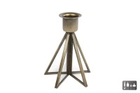 Kandelaar Sterre L oud goud glas/aluminium 