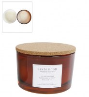 Kaars Sandalwood L met 3 lonten