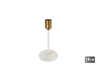 Kandelaar  S creme/goud metaal