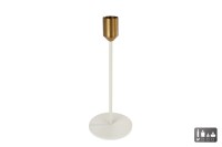 Kandelaar L creme/goud metaal