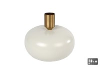 Kandelaar L bol creme/goud metaal