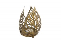 Windlicht "Leaf" S goud
