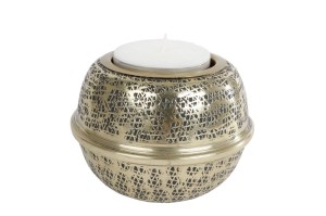 Theelichth "Duo" L goud 