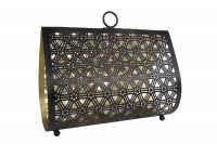 waxinehouder Bag goud/zwart metaal