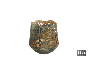 Theelicht "Antoinet" S groen/goud