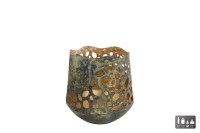 Theelicht "Antoinet" S groen/goud