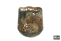 Theelicht "Antoinet" L groen/goud