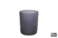 Theelicht "Dex" S mat zwart glas
