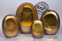 Standing Egg windlicht metaal goud / goud staand of hangend XL