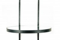 HV Wandplank met spiegel Zwart-21x22x35 cm