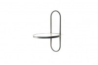HV Wandplank met spiegel Zwart-21x22x35 cm