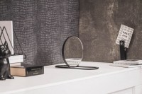 HV Wandplank met spiegel Zwart-21x22x35 cm