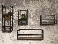 Wandrek metaal met mangohout liggend big - New Bestseller Collection