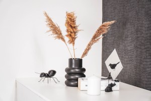 HV Bubbel Vaas Mat Zwart - 12x16cm