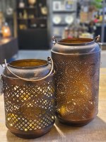 Windlicht Marrakech FLower metaal met brass finish L