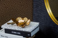 HV Gingko -Waxinelicht- Goud-17x15x3,5cm