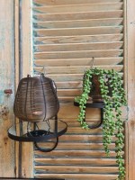 HV Wandplank met spiegel Zwart-21x22x35 cm