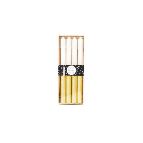 HV 4 Kaarsen- Wit/goud - 2x25 cm