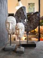 Ornament op voet 11,5x10x35 cm FACE beton+zwart