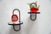 HV Wandplank met spiegel Zwart- 18x19x27 cm