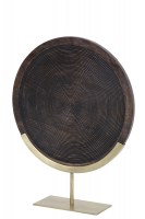 Ornament op voet 45x12x57 cm KAMUDI hout bruin-antiek brons