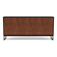 Nuts dressoir hout walnoot/zwart