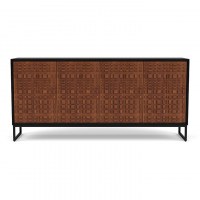 Nuts dressoir hout walnoot/zwart