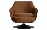 Jada draaifauteuil fluweel bruin Woood Exclusive Vanetje