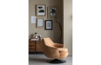 Jada draaifauteuil fluweel bruin Woood Exclusive Vanetje