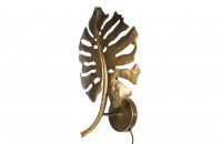 Leaf wandlamp metaal antique brass