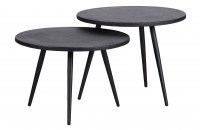 Set v 2 - suze bijzettafels hout/metaal zwart Woood