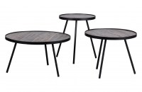 Set v 3 - lize bijzettafels hout/metaal Woood
