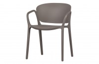 Bent eetkamerstoel kunststof taupe