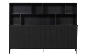 New Gravure Wandkast Grenen Zwart [fsc]