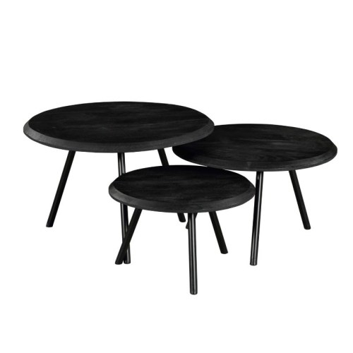 Salontafel Ohio black| set van 3