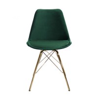 Kick Kuipstoel Velvet donkergroen - Goud Frame