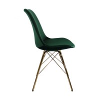 Kick Kuipstoel Velvet donkergroen - Goud Frame