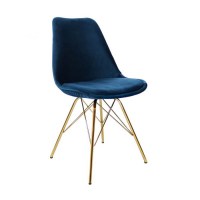 KickKick Kuipstoel Velvet donker blauw - Goud Frame