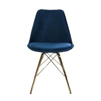 KickKick Kuipstoel Velvet donker blauw - Goud Frame
