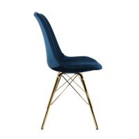 KickKick Kuipstoel Velvet donker blauw - Goud Frame