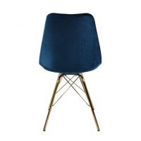 KickKick Kuipstoel Velvet donker blauw - Goud Frame