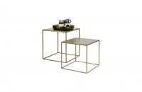Set V 2 - Metallic Bijzettafels Vierkant Metaal Brass