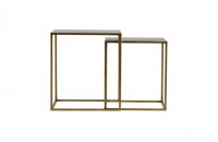 Set V 2 - Ziva Bijzettafels Metaal Antique Brass