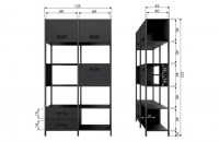 Legacy vakkenkast hout/metaal matzwart