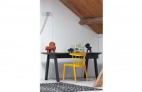 Bliss spijlenstoel kunststof army oker