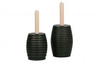 Set V 2 - Zuri Kandelaren Hout Zwart