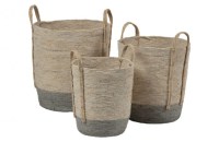 Set V 3 - Indian Corn Baskets Naturel/grijs