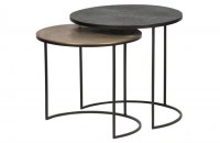 Set V 2 - Fara Bijzettafels Metaal Antique